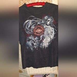 Vintage Harley-Davidson Eagle Wings Goth T-Shirt Large
